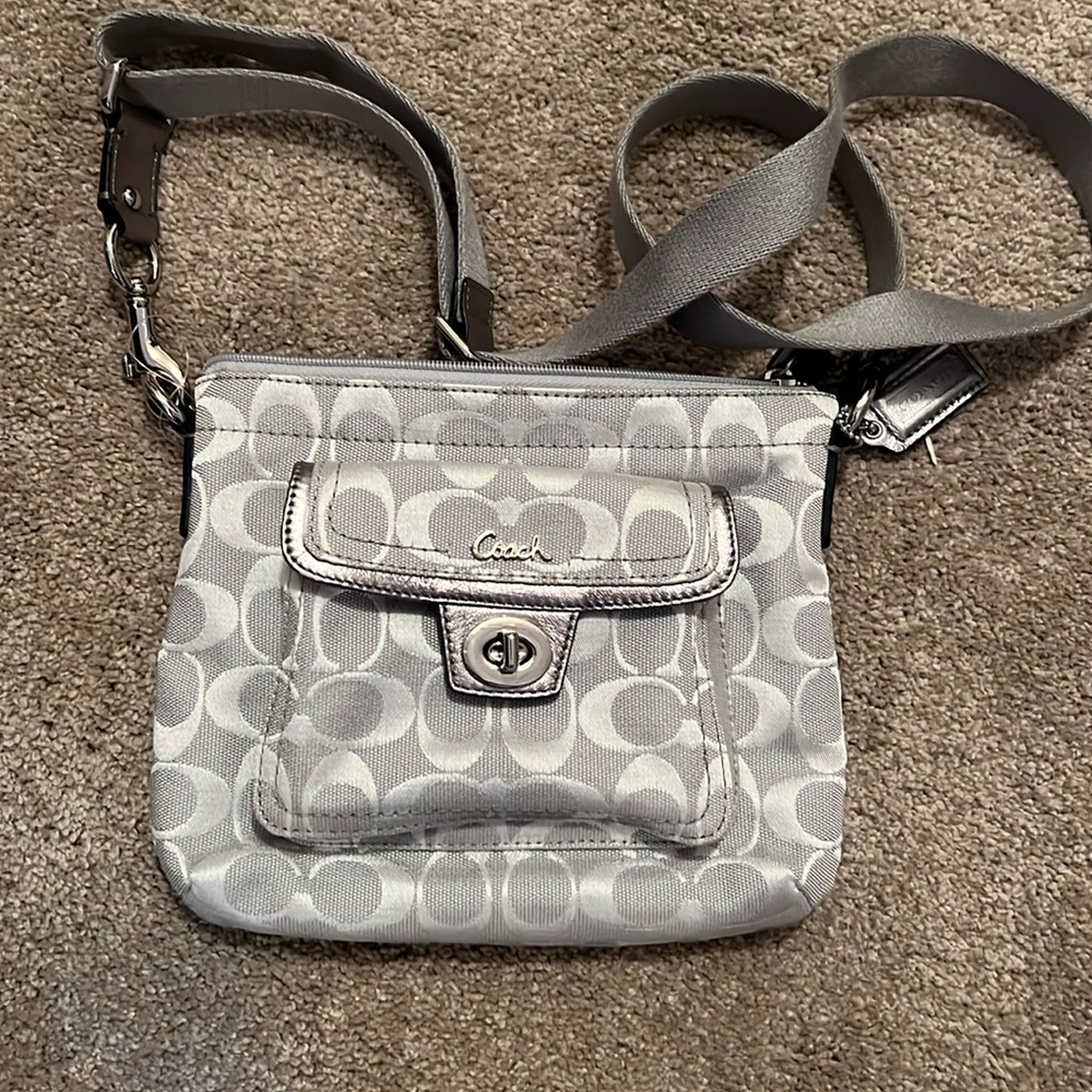 Coach Gray Signature Crossbody Bag